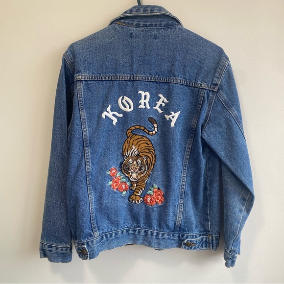 Forever 21 Jackets & Blazers - Forever 21 Blue Jean Jacket with Tiger Embroidery